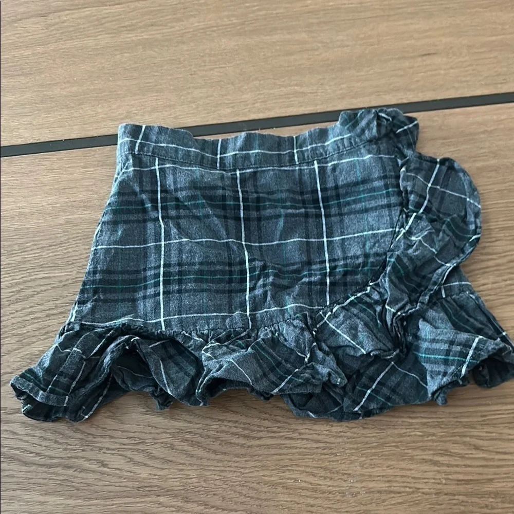 Janie and Jack Plaid Ruffle Mini Skirt 6  cotton